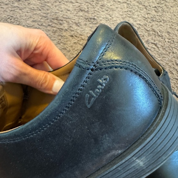Clarks Men's Whiddon Cap Oxford Black Leather Dress Shoes Size 10 - Picture 9 of 9